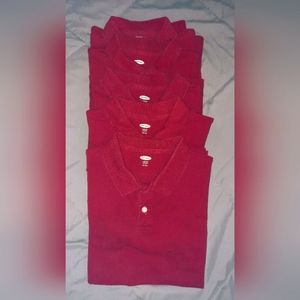 Boys size 10/12 Old Navy short sleeve polo shirts.  Lot of 5. School Uniforms.